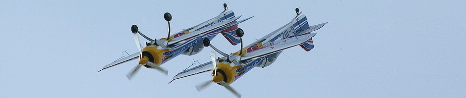The Red Bull Matadors upside down in perfect formation
