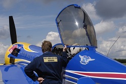 The Red Bull Sukhoi 26 and Pete the Chief Engineer The Red Bull Sukhoi 26 and Pete the Chief Engineer